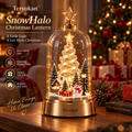 Tervokan™ SnowHalo Christmas Lantern — Illuminated Winter Village Tabletop Décor
