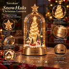 Tervokan™ SnowHalo Christmas Lantern — Illuminated Winter Village Tabletop Décor