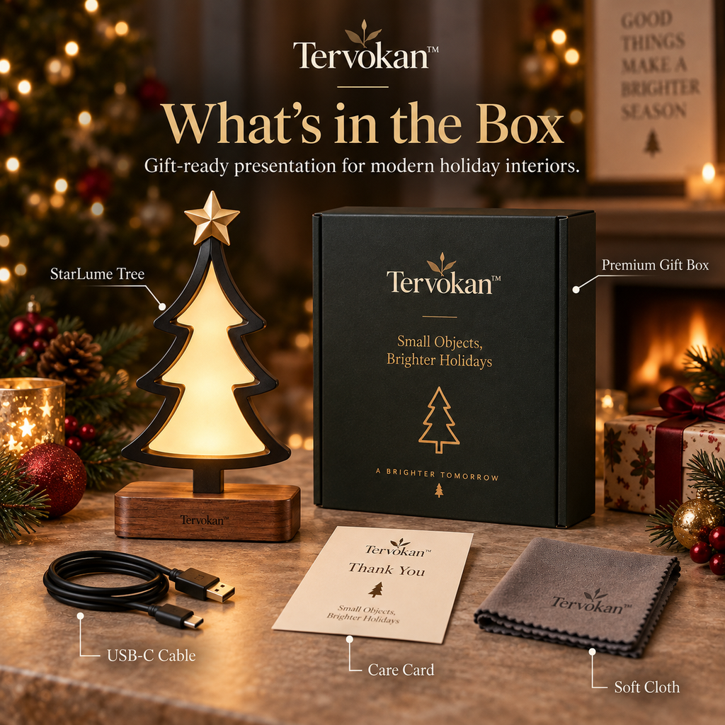Tervokan™ StarLume Tree — Modern Lighted Christmas Desktop Décor