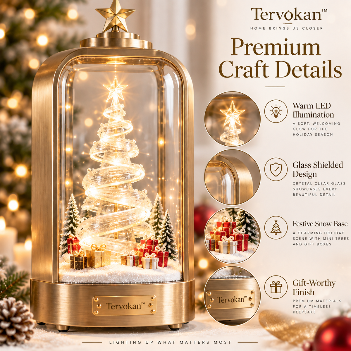 Tervokan™Lantern Tree — Illuminated Christmas Tabletop Décor