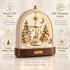 Tervokan™ Everglow Reindeer Christmas Village  Illuminated Rotating Holiday Centerpiece