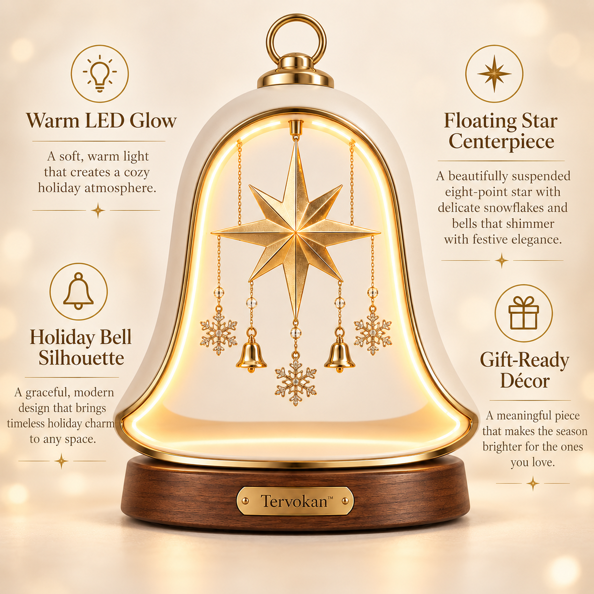 Tervokan™ Aurora Bell Christmas Lantern