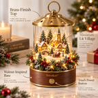 Tervokan™ GlowVillage Rotating Lantern – Warm LED Christmas Village Tabletop Decor