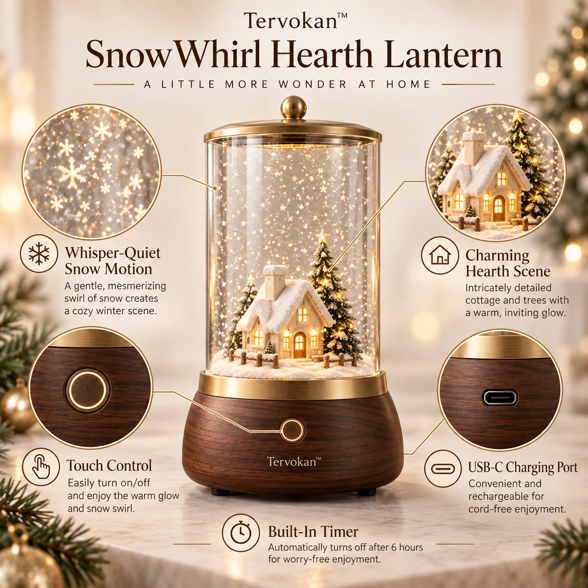 Tervokan™ SnowWhirl Hearth Lantern