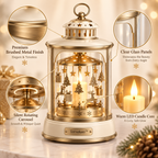 Tervokan™ Snowglow Carousel Lantern – Rotating Christmas Lighted Tabletop Decor