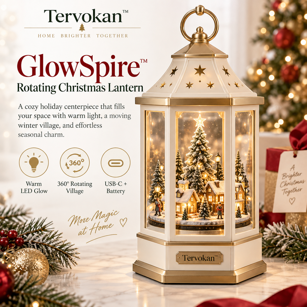 Tervokan™ GlowSpire Rotating Christmas Lantern