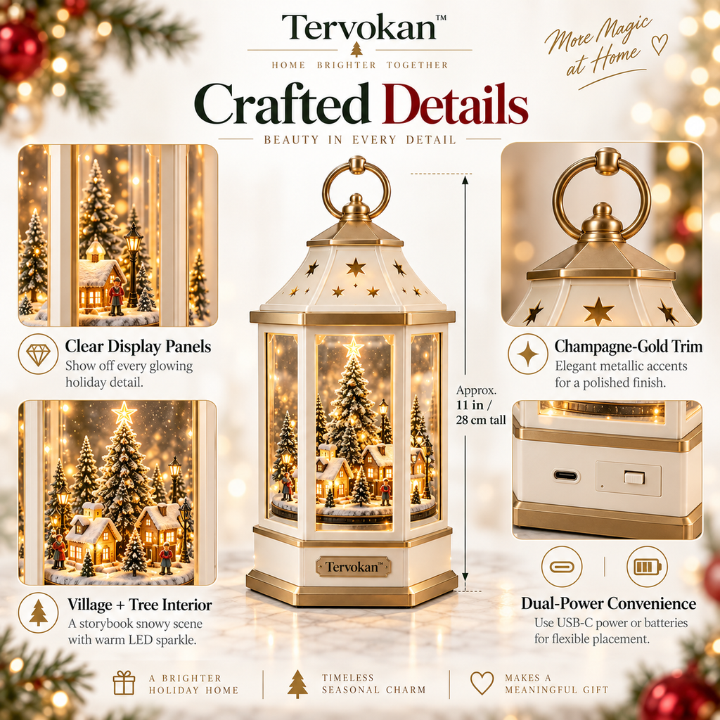Tervokan™ GlowSpire Rotating Christmas Lantern