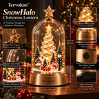 Tervokan™ SnowHalo Christmas Lantern — Illuminated Winter Village Tabletop Décor