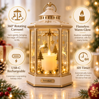Tervokan™ Golden Reindeer Carousel Christmas Lantern